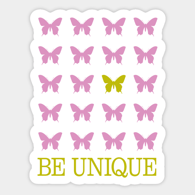 Be Unique Butterfly Sticker by oddmatter